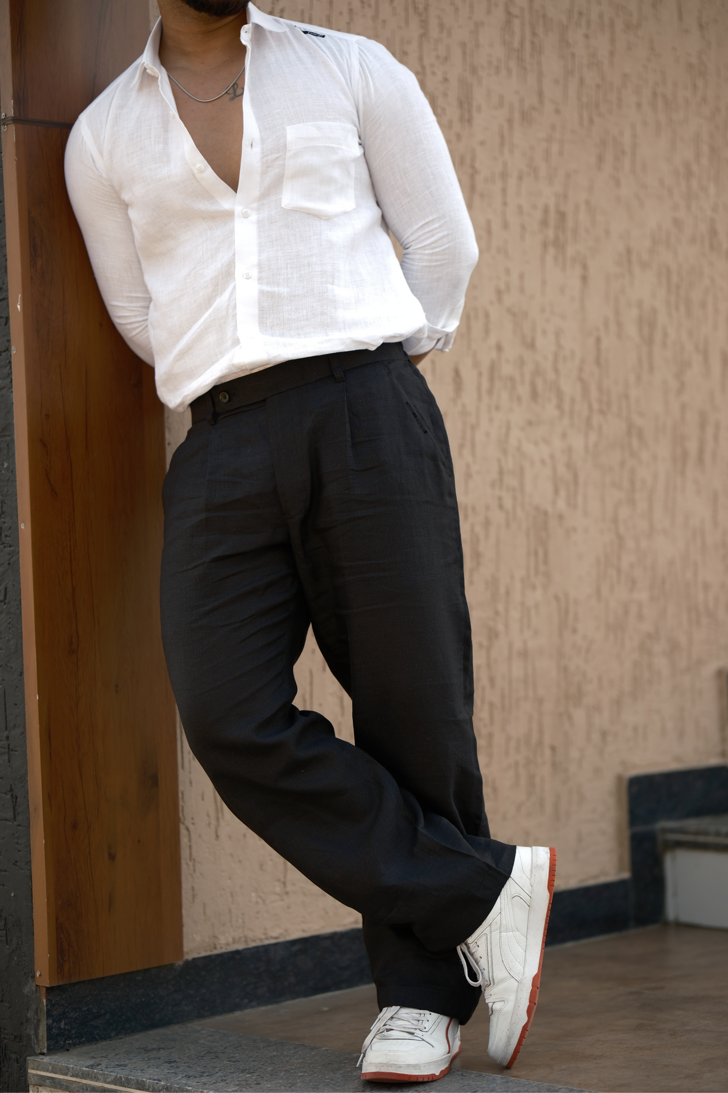 Black - Pure Linen Loose Pants