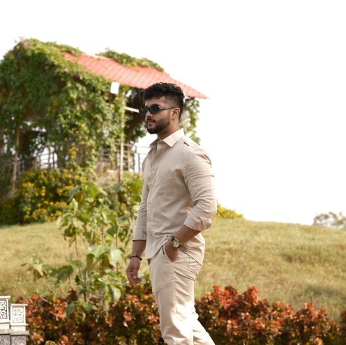 Natural - Cotton Linen Full Shirt