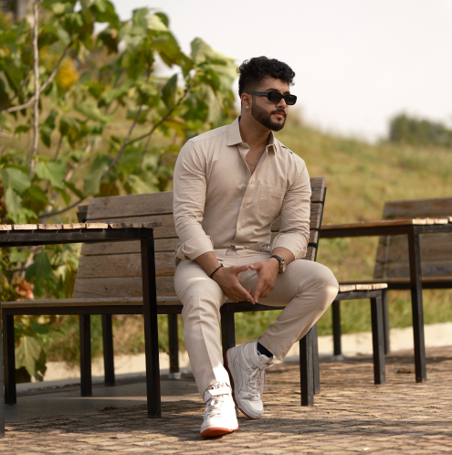 Natural - Cotton Linen Full Pant