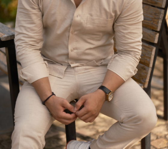 Natural - Cotton Linen Full Pant