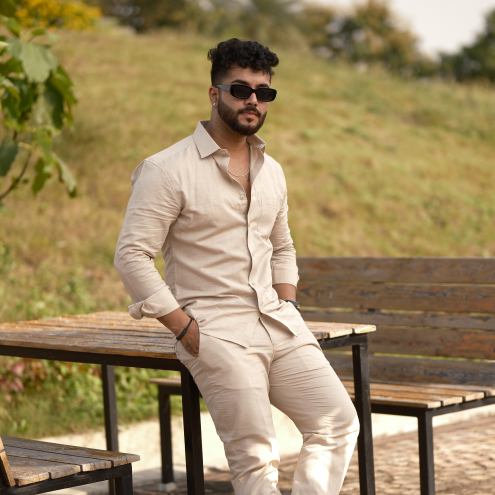 Natural - Cotton Linen Full Pant
