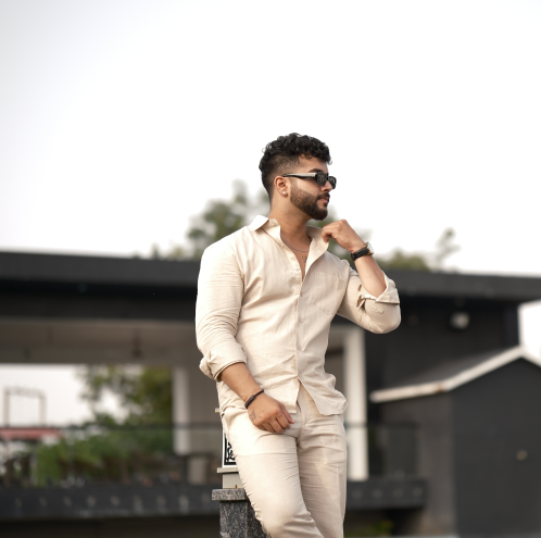 Cream - Cotton Linen Full Shirt