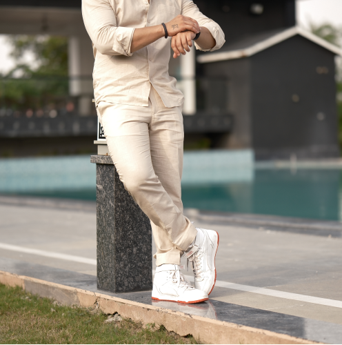 Cream - Cotton Linen Full Pant