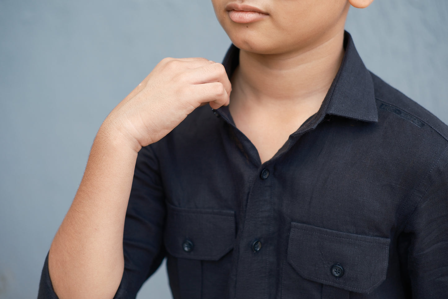 Black Linen Cord Set - For Kids