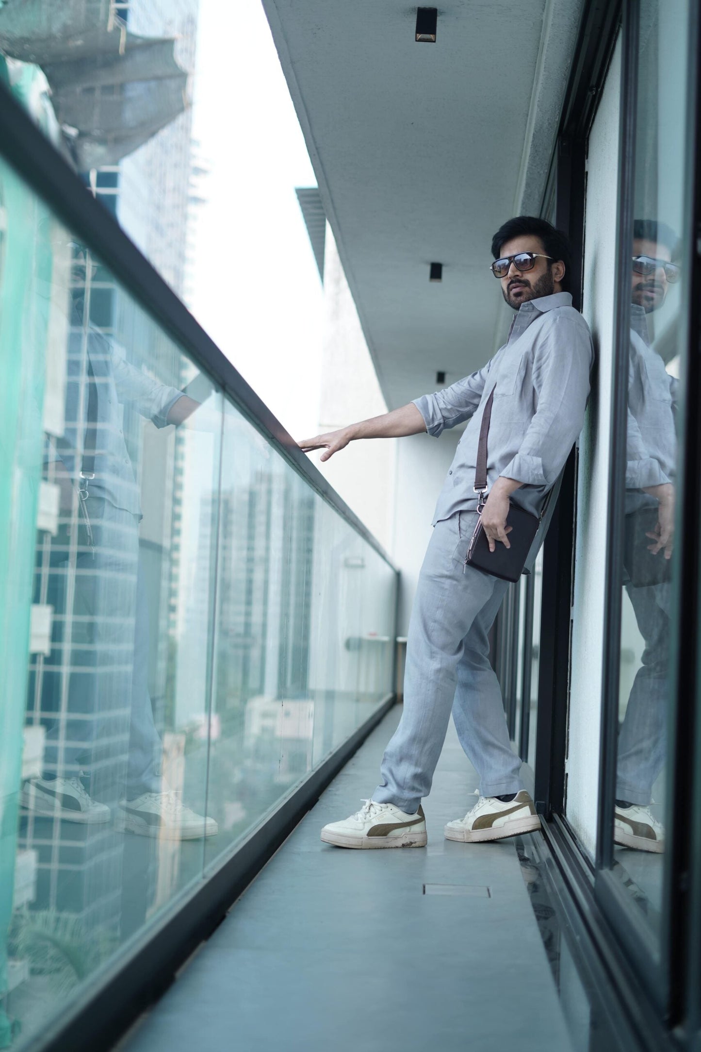 Grey - Pure Linen Cord Set