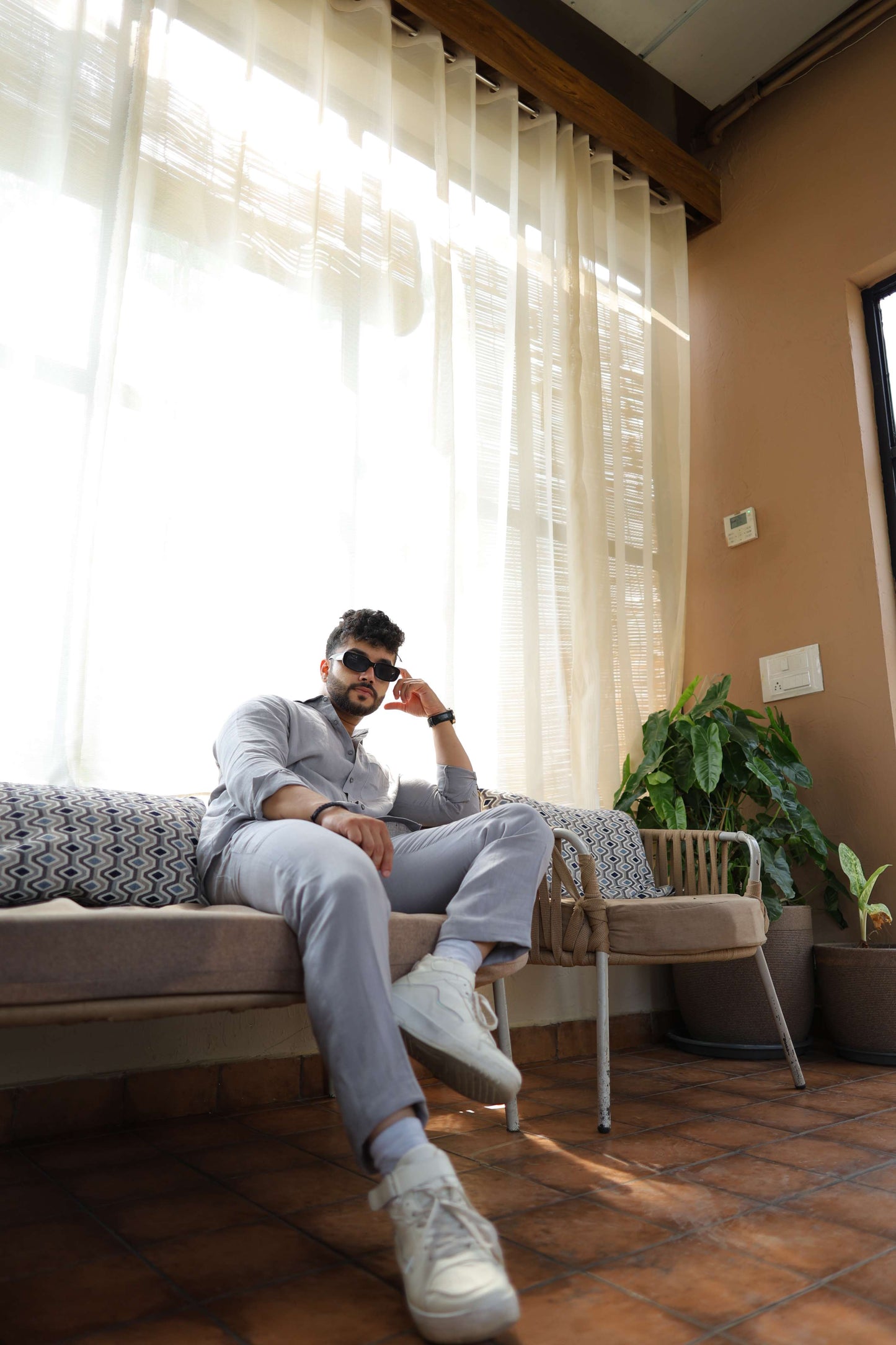 Grey - Pure Linen Cord Set