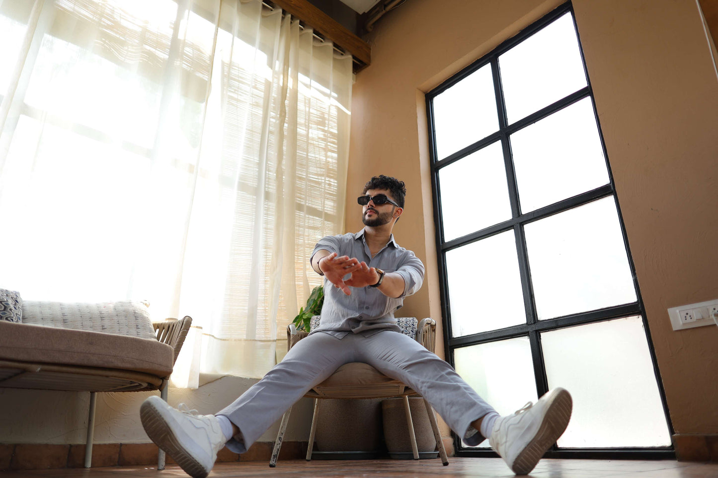 Grey - Pure Linen Cord Set