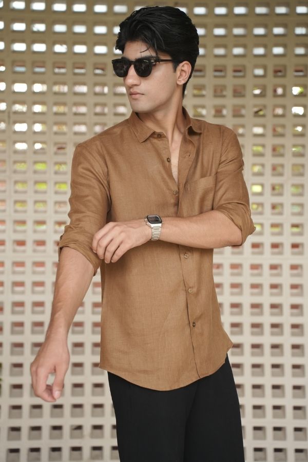 Tobacco Linen Shirt