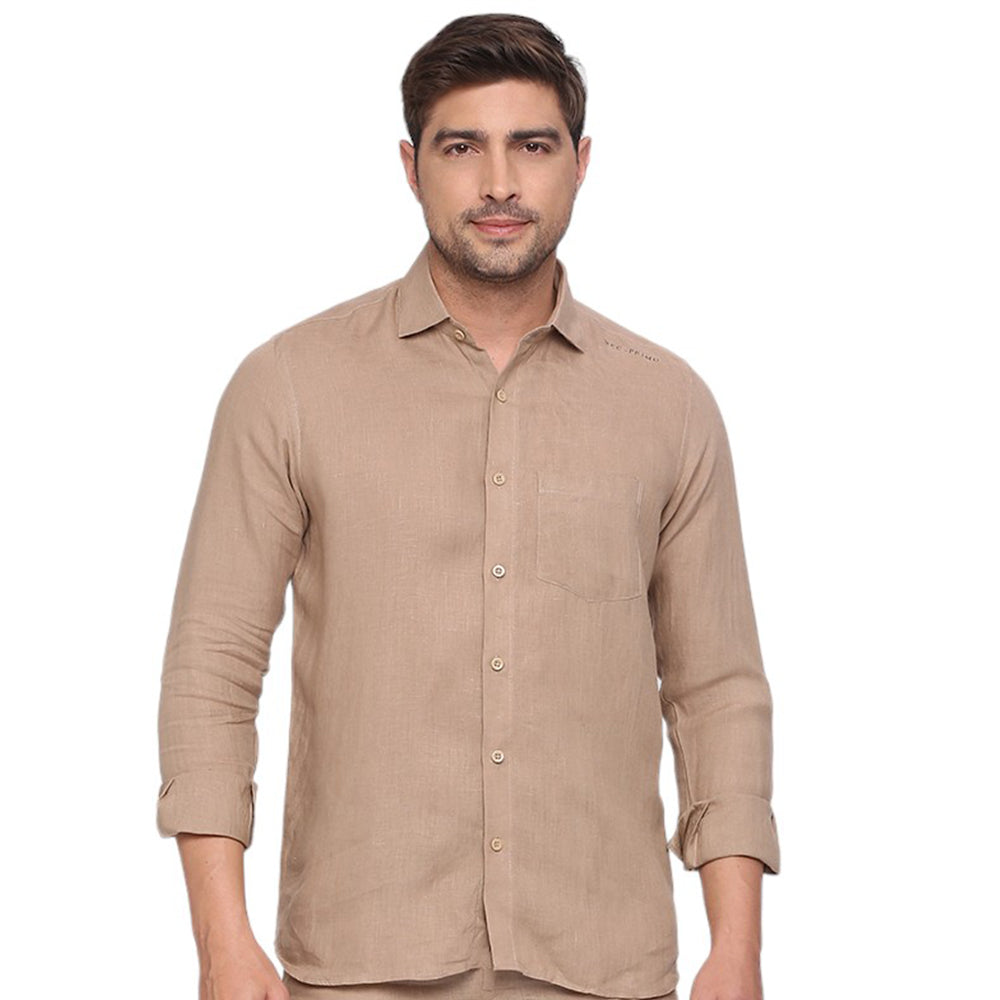 Linen Shirt – Beige Brown