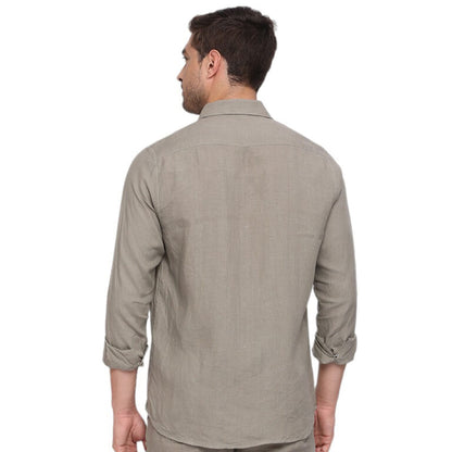 Linen Shirt – Olive Green