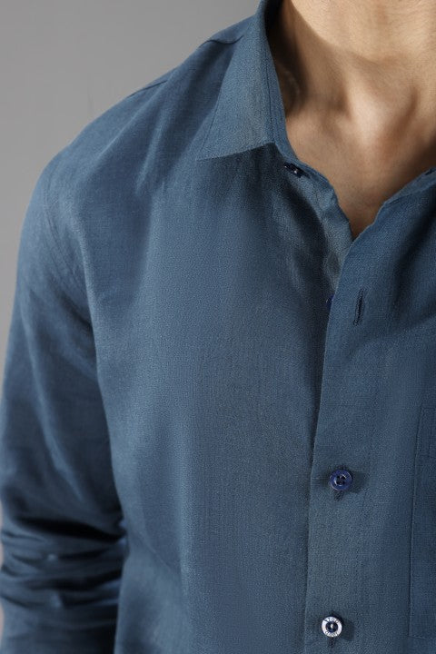 Teal Blue - Pure Linen Cord Set