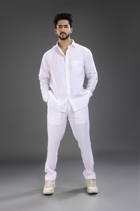 White - Pure Linen Cord Set