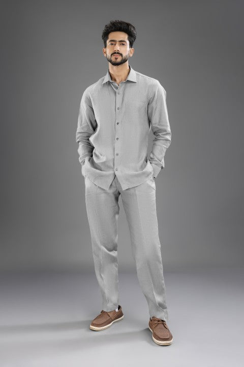 Grey - Pure Linen Cord Set