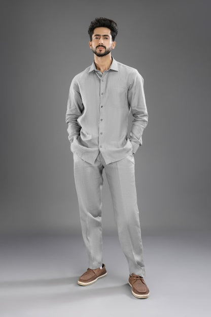 Grey - Pure Linen Cord Set