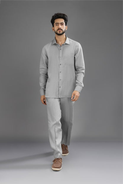 Grey - Pure Linen Cord Set