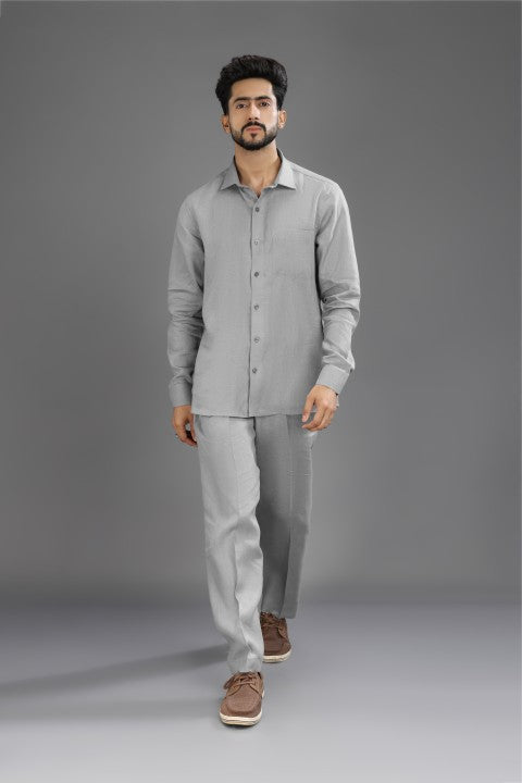 Grey - Pure Linen Cord Set