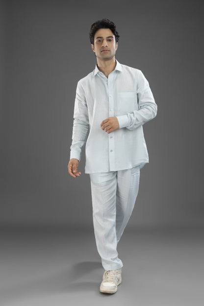 Sky Blue - Pure Linen Cord Set