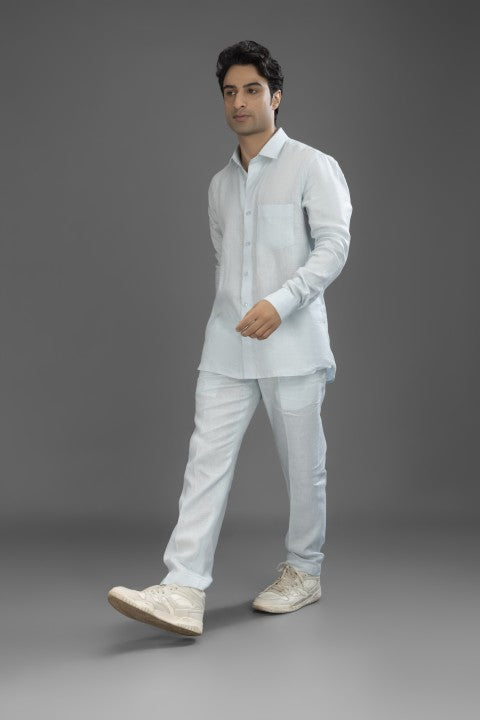 Sky Blue - Pure Linen Cord Set