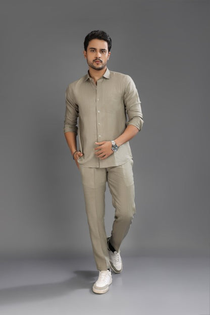Olive Green - Pure Linen Cord Set