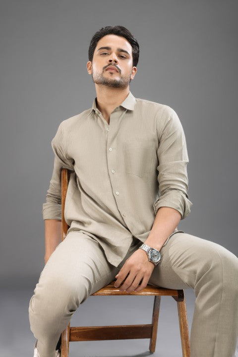 Olive Green - Pure Linen Cord Set