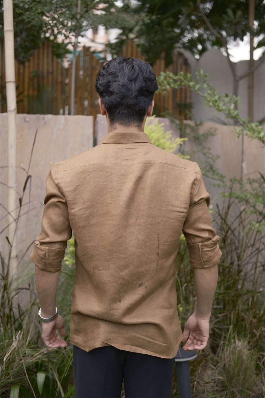 Tobacco Linen Shirt
