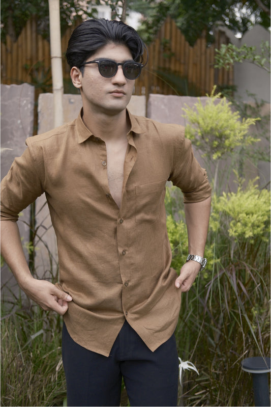 Tobacco Linen Shirt