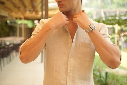 Natural Khadi Linen Cord Set