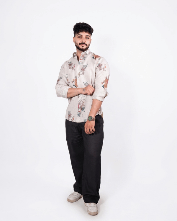 Natural Multi Floral Linen Co-ord Set