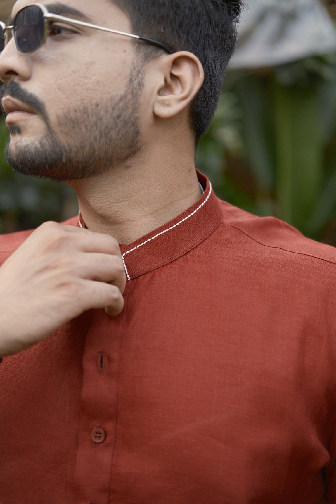 Matt Mehroon Long Traditional Kurta Pyjama Set