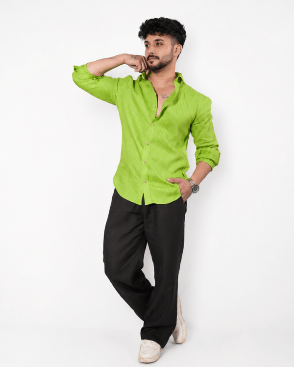 Fluorescent Green Linen Co-ord Set