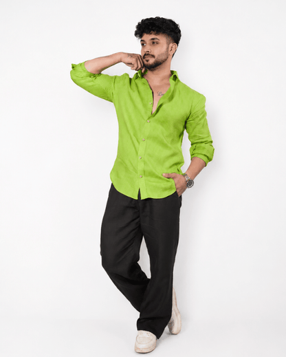 Fluorescent Green Linen Co-ord Set