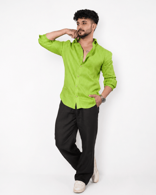 Fluorescent Green Linen Co-ord Set
