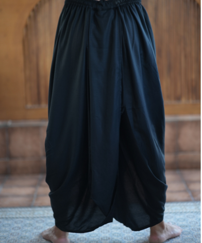 Black Cotton Rayon Dhoti