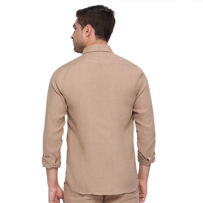 Linen Shirt – Beige Brown