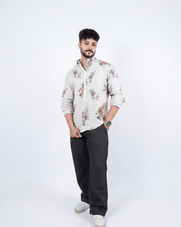 Natural Multi Floral Linen Co-ord Set