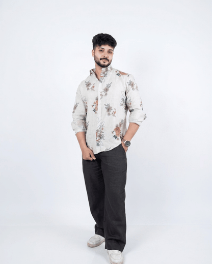 Natural Multi Floral Linen Co-ord Set