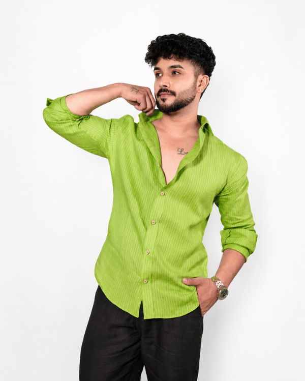 Fluorescent Green Linen Co-ord Set