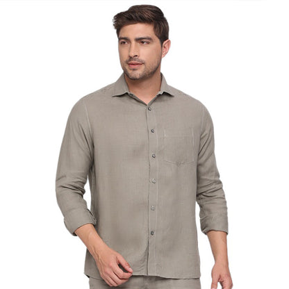 Linen Shirt – Olive Green