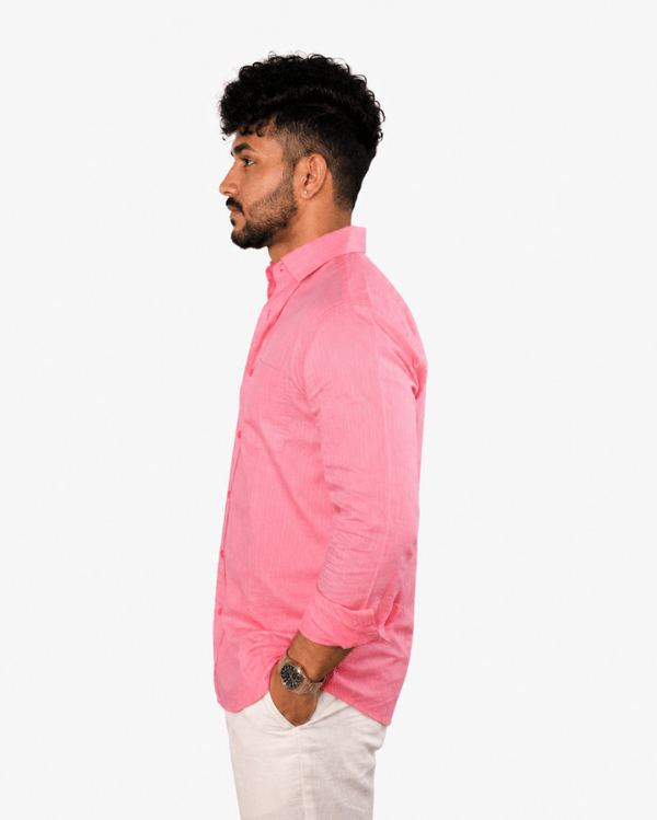Pinkish Peach Stripe Linen Co-ord Set