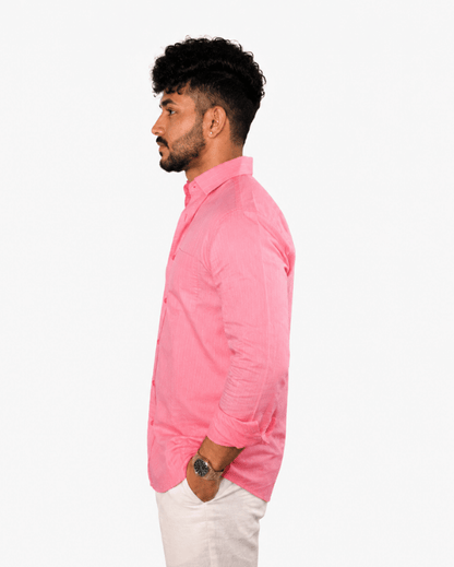 Pinkish Peach Stripe Linen Co-ord Set