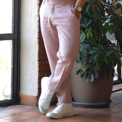 Linen Trouser - Dusty Pink