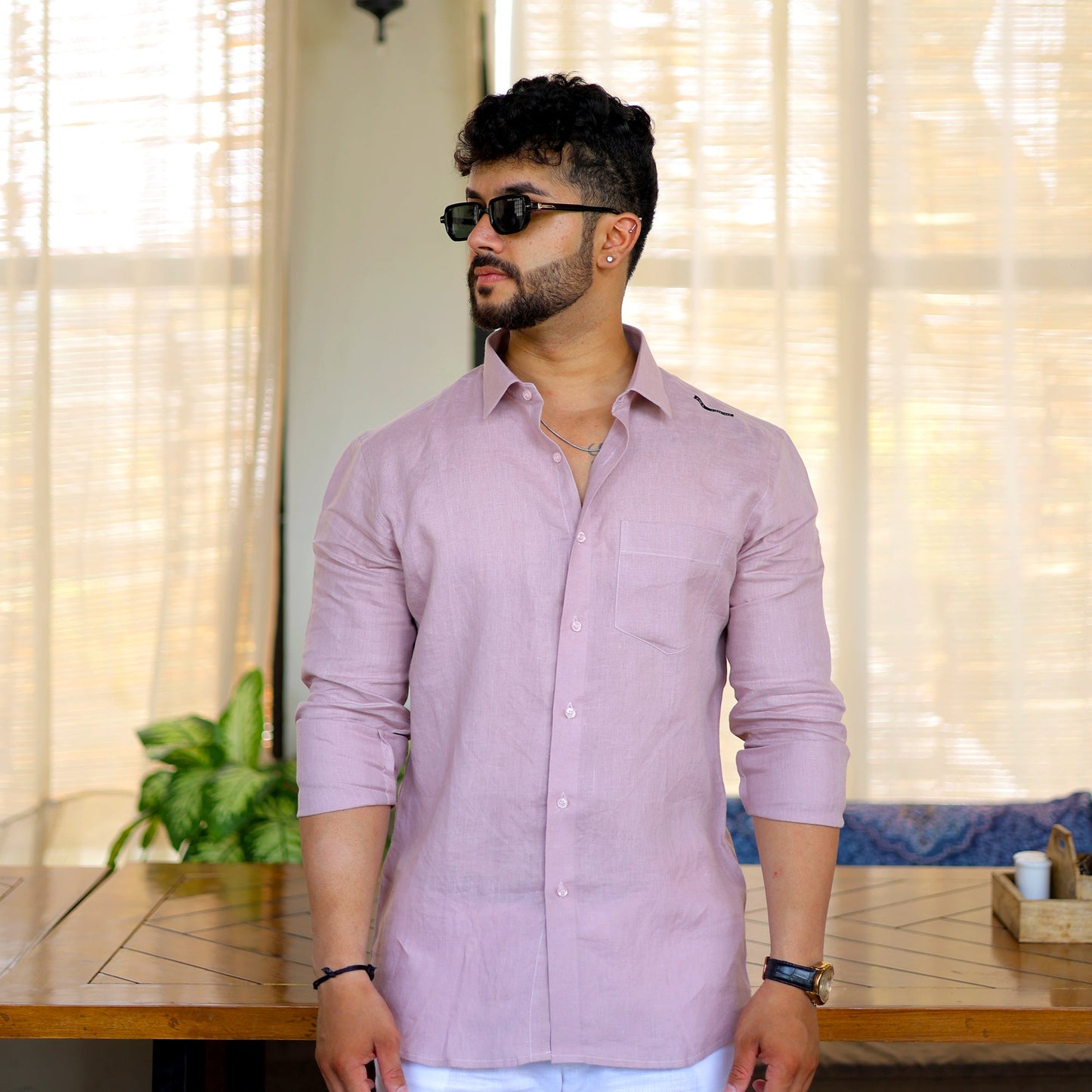 Linen Shirt – Dusty Pink