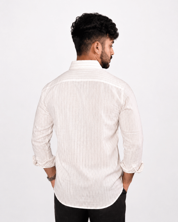 White Black Stripe Linen Co-ord Set