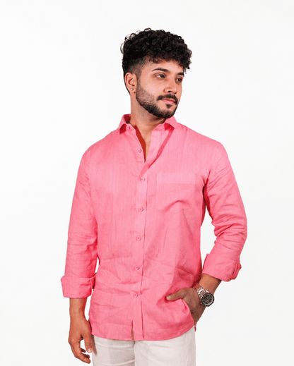 Pinkish Peach Stripe Linen Co-ord Set
