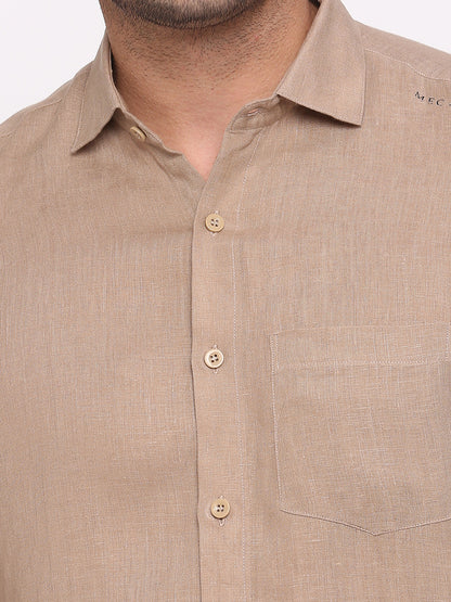 Linen Shirt – Beige Brown