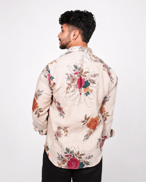 Natural Multi Floral Linen Co-ord Set
