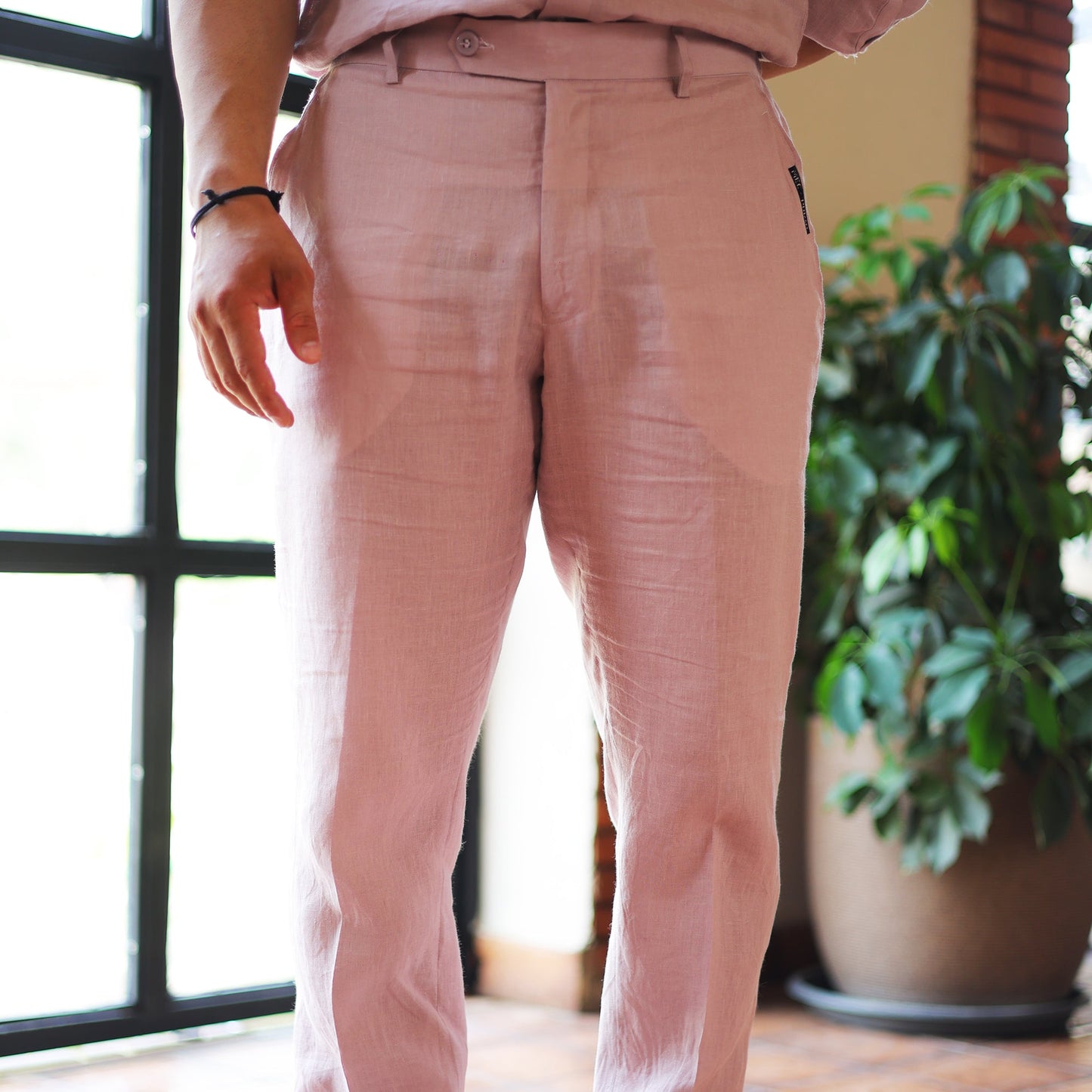 Linen Trouser - Dusty Pink