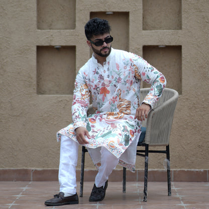 Vantara Inspired Kurta Set - White