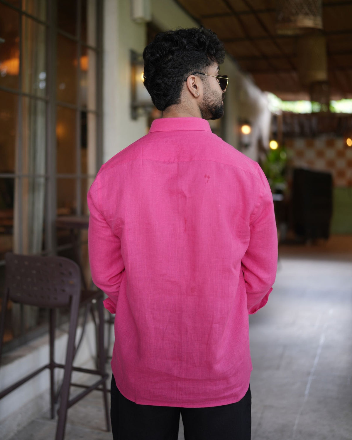 Bright Pink Linen Shirt