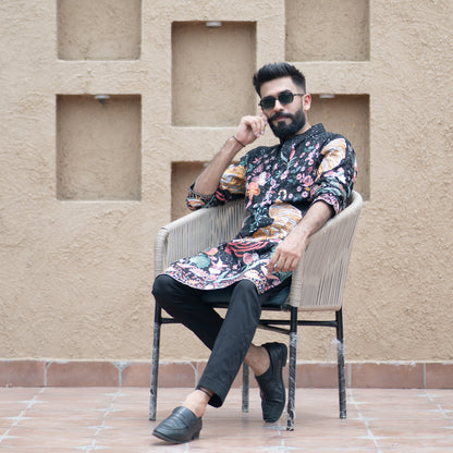 Vantara Inspired Kurta Set - Black